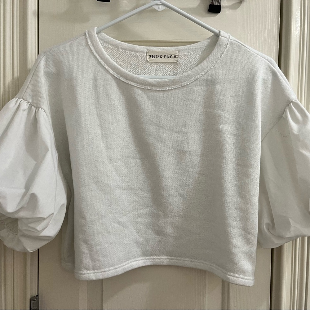 Who What Wear Ivory Puff Sleeve Blouse